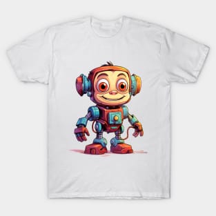 Cartoon monkey robots. T-Shirt, Sticker. T-Shirt
